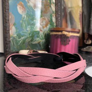 Hipsy Dusty Pink Adjustable No Slip Genuine Leather Hand Braided Hippie Headband